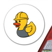 Aufkleber Quietscheente Industrie Comic Gummiente 10cm rund