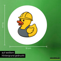 Aufkleber Quietscheente Industrie Comic Gummiente 10cm