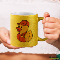 Glitzertasse Quietscheente Einzelhandel Comic Gummiente...