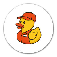 Aufkleber Quietscheente Einzelhandel Comic Gummiente 10cm rund