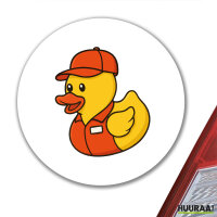 Aufkleber Quietscheente Einzelhandel Comic Gummiente 10cm rund