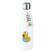 Trinkflasche Quietscheente Altenpflege Comic Gummiente...