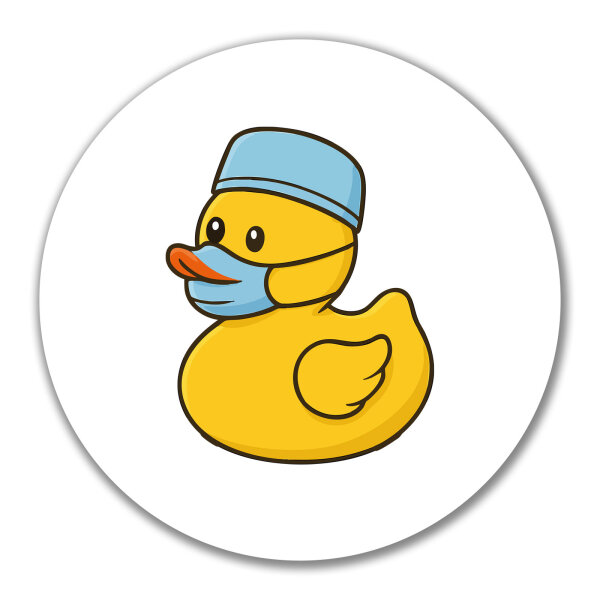 Aufkleber Quietscheente Gesundheits- und Krankenpflege Comic Gummiente 10cm rund
