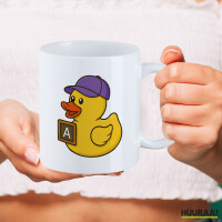 Kaffeetasse Quietscheente Erziehung Comic Gummiente 330ml