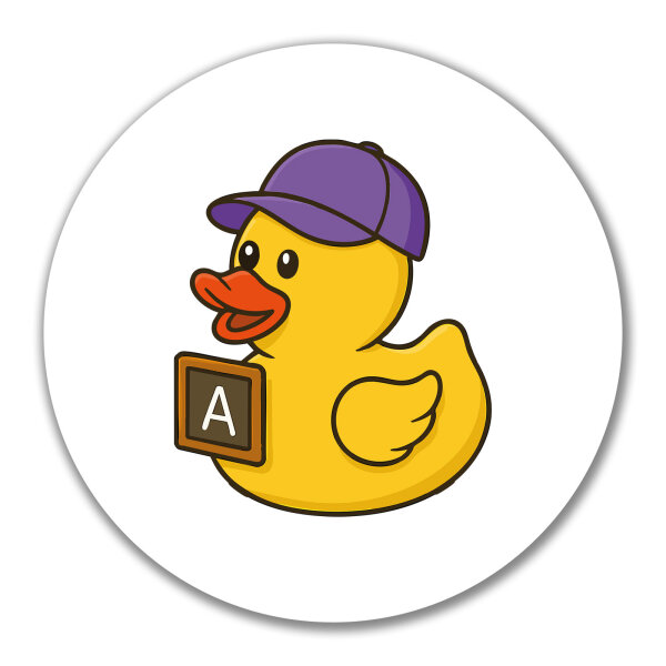 Aufkleber Quietscheente Erziehung Comic Gummiente 10cm