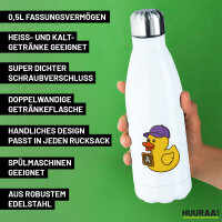 Edelstahl-Trinkflasche Quietscheente Erziehung Comic Gummiente 500ml Wasserflasche