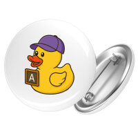 Button Quietscheente Erziehung Comic Gummiente