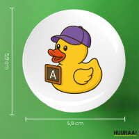 Button Quietscheente Erziehung Comic Gummiente