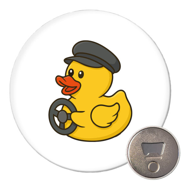 Magnet Quietscheente Kraftfahrt Comic Gummiente 59mm Kühlschrankmagnet Flaschenöffner