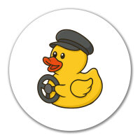 Aufkleber Quietscheente Kraftfahrt Comic Gummiente 10cm