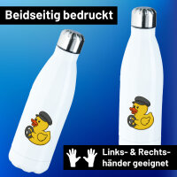 Trinkflasche Quietscheente Kraftfahrt Comic Gummiente...