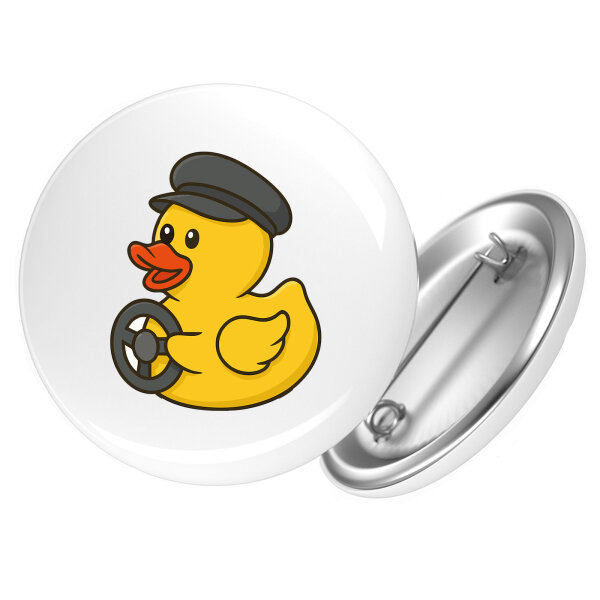 Button Quietscheente Kraftfahrt Comic Gummiente