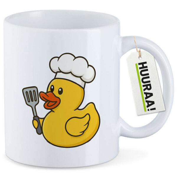 Kaffeetasse Quietscheente Küche Comic Gummiente 330ml