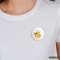 Button Quietscheente Küche Comic Gummiente rund