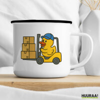 Emaille Tasse Quietscheente Lager Comic Gummiente 300ml Vintage Emaille Becher