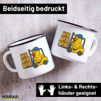 Emaille Tasse Quietscheente Lager Comic Gummiente 300ml...