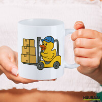 Kaffeetasse Quietscheente Lager Comic Gummiente 330ml