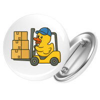 Button Quietscheente Lager Comic Gummiente rund
