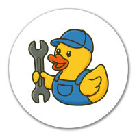 Aufkleber Quietscheente Mechatronik Comic Gummiente 10cm...