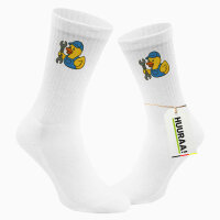 Unisex Socken Quietscheente Mechatronik Comic Gummiente Größe 37/46 White Motiv Tennissocken