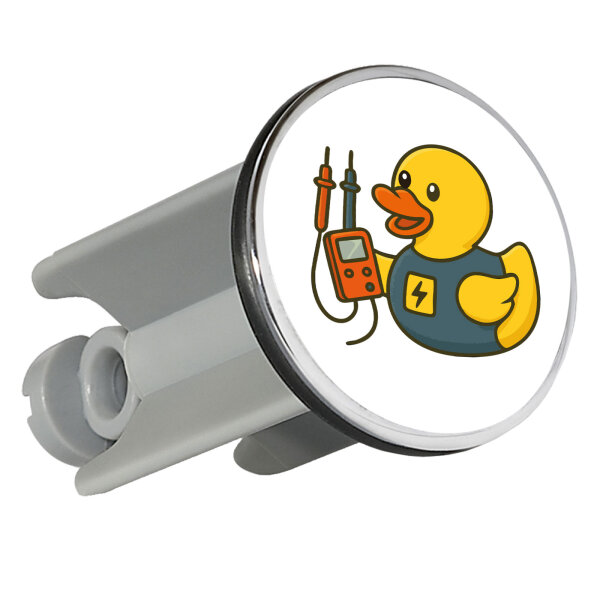 Waschbeckenstöpsel Quietscheente Elektronik Comic Gummiente 4cm Abflussstopfen