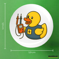 Button Quietscheente Elektronik Comic Gummiente