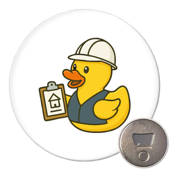 Magnet Quietscheente Bauingenieurwesen Comic Gummiente 59mm Kühlschrankmagnet Flaschenöffner