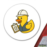 Aufkleber Quietscheente Bauingenieurwesen Comic Gummiente...