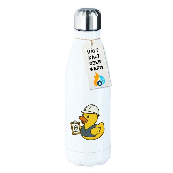 Edelstahl-Trinkflasche Quietscheente Bauingenieurwesen Comic Gummiente 500ml Wasserflasche