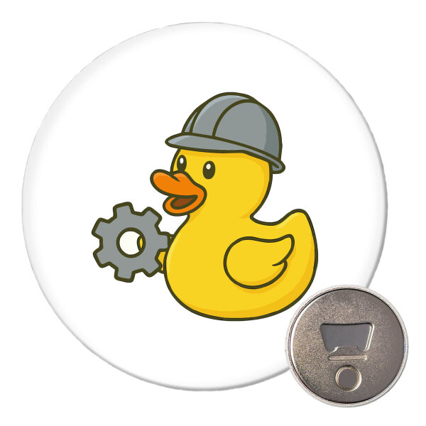 Magnet Quietscheente Maschinenbau Comic Gummiente 59mm Kühlschrankmagnet Flaschenöffner