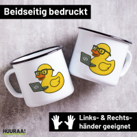 Emaille Tasse Quietscheente Softwareentwicklung Comic Gummiente 300ml Vintage