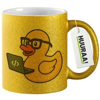 Glitzertasse Quietscheente Softwareentwicklung Gummiente...