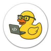 Aufkleber Quietscheente Softwareentwicklung Comic...