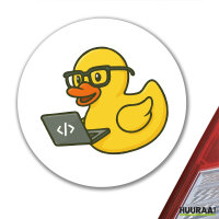 Aufkleber Quietscheente Softwareentwicklung Comic...