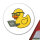 Aufkleber Quietscheente Softwareentwicklung Comic Gummiente 10cm rund
