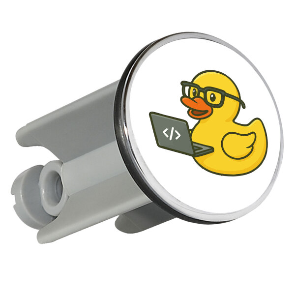 Waschbeckenstöpsel Quietscheente Softwareentwicklung Comic Gummiente 4cm Abflussstopfen