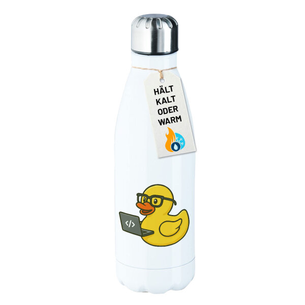 Edelstahl-Trinkflasche Quietscheente Softwareentwicklung Comic Gummiente 500ml Wasserflasche