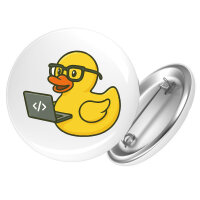 Button Quietscheente Softwareentwicklung Comic Gummiente