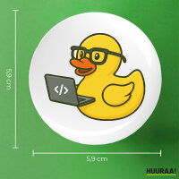 Button Quietscheente Softwareentwicklung Comic Gummiente