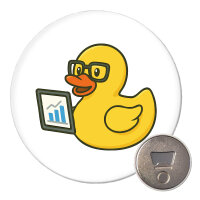 Magnet Quietscheente Datenanalyse Comic Gummiente 59mm...