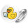 Button Quietscheente Datenanalyse Comic Gummiente rund