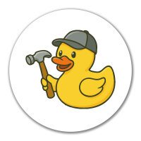 Aufkleber Quietscheente Handwerk Comic Gummiente 10cm
