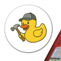 Aufkleber Quietscheente Handwerk Comic Gummiente 10cm