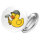 Button Quietscheente Handwerk Comic Gummiente