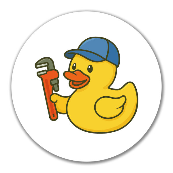 Aufkleber Quietscheente Installation Comic Gummiente 10cm rund
