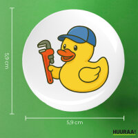 Button Quietscheente Installation Comic Gummiente