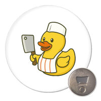 Magnet Quietscheente Metzgerei Comic Gummiente 59mm Kühlschrankmagnet