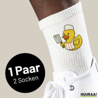 Unisex Socken Quietscheente Metzgerei Comic Gummiente...