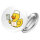 Button Quietscheente Metzgerei Comic Gummiente rund