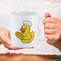 Kaffeetasse Quietscheente Bäckerei Comic Gummiente 330ml